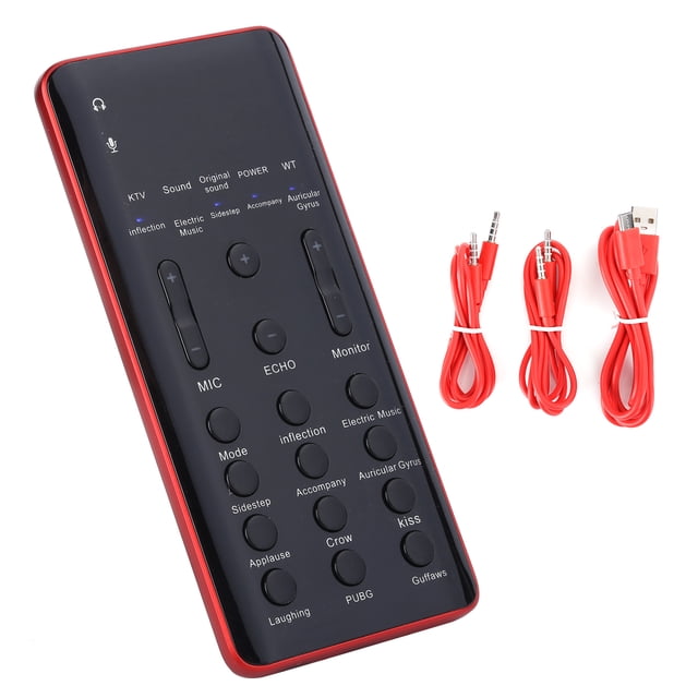 Dispositivo externo portátil para teléfono y PC, tarjeta de sonido inalámbrica Bluetooth con cambiador de voz en vivo