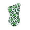 thumbnail image 4 of Yiaed Leopard print St. Patrick's Day Print Women One Piece Swimsuits Tummy Control One Shoulder Bathing Suits Pattern Ruffle Swimwear-Medium, 4 of 8