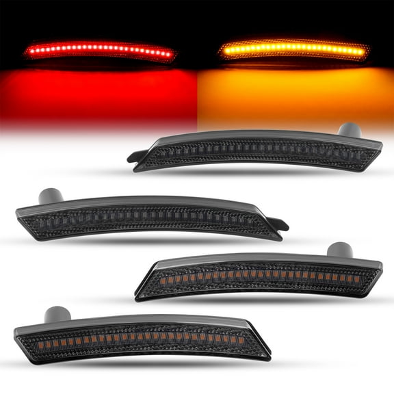 Kojem LED 4 pcs Side Marker Lights for 2008-2016 Mini Cooper Replacement for 63132751331 63132751332 63132751333 63132751334 Smoke Lens
