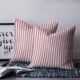 thumbnail image 2 of 24x24 Pillow Covers Set of 2, Red Striped Throw Pillow Covers Decorative Couch Cushion Case, Red White Stripes Farmhouse Microfiber Square Pillowcases for Bedroom Car Living Room, 2 of 7