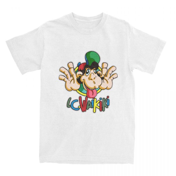 Camiseta de manga corta para hombre y mujer, camisa divertida de algodón con cuello redondo, talla grande LC Waikiki Singe Monkey Verano