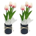 thumbnail image 1 of Flores de Tulipanes Artificiales Sunnimix en Maceta Rosa Claro 15x3 cm, 1 of 6