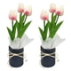 thumbnail image 1 of Ramo de tulipanes artificiales, flores falsas, bricolaje, decoración, paquete de material real Rosa claro, 1 of 6