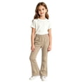 thumbnail image 3 of CPNG Girls Flare Sweatpants Solid Color Elastic High Waist Wide Leg Bell Bottoms Sweat Pants Loose Casual Baggy Flare Pants, 3 of 5