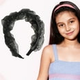 thumbnail image 2 of Unique Bargains 1 Pc Elegant Ruffled Headbands for Women Black, 2 of 6