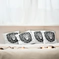 thumbnail image 7 of Ambesonne Indie Throw Pillow Cover 4 Pack, Wild Hipster Lion Glasses, 18", Black and White, 7 of 7