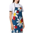 thumbnail image 4 of Rocae Daisies With Ladybugs for Kitchen Aprons for Women Adjustable Cooking Kitchen Chef Apron for Men with Pockets, 4 of 7