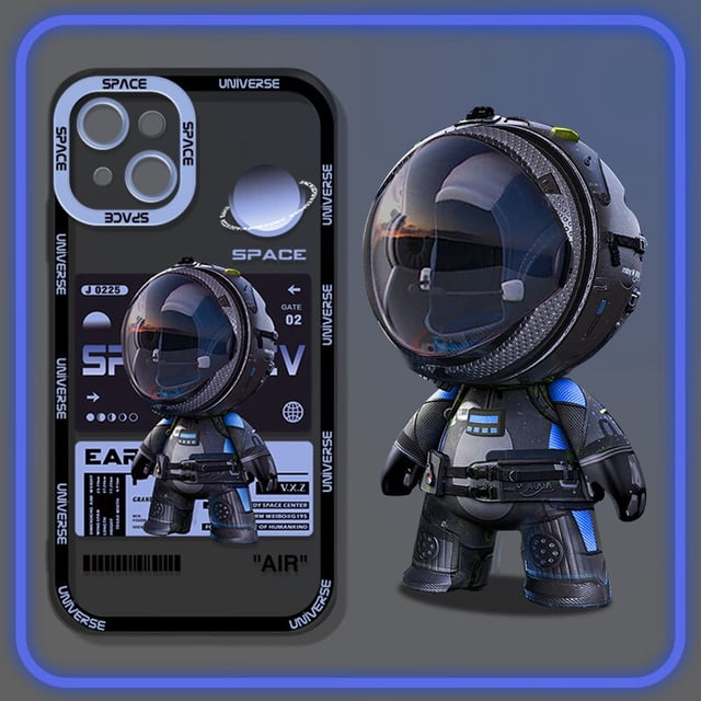 Funda de silicona suave con astronauta espacial para iPhone, carcasa transparente de lujo para modelos 11, 12, 13 Pro Max, XS, XR, X, 6, 6S, 7, 8 Plus, SE 2020, 2022 Fivean unisex