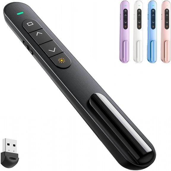 GJX Presentation Clicker for PowerPoint,RF 2.4GHz USB Wireless Presenter Remote with Volume Control,PowerPoint Clicker Slide Advancer for Mac,Windows,Laptop,Keynote