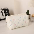 thumbnail image 6 of Hyknon Aesthetic Pencil Case, Quilted Floral Pencil Pouch with Zipper, Cute Zipper Pencil Bag for Office Classroom Stationery Storage Supplies, 6 of 6
