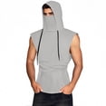 thumbnail image 3 of Sleeveless Tops for Men Solid Color Sleeveless Facemask for Outdoor Casual Office, 3 of 8