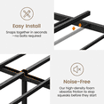 thumbnail image 4 of Queen Bed Frame with LED Light & Charging Station, Storage Headboard Metal Platform Bed, Heavy Duty Support, No Box Spring Needed, Black, 4 of 9