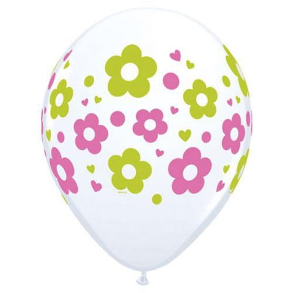 LOONBALLOON Flowers Balloons, 11″ DAISIES, DOTS, & HEARTS