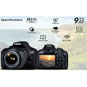 Canon EOS 2000D / Rebel T7 DSLR Camera with 18-55mm Lens + Bag + 64GB Card + More(International Model) (International Version)