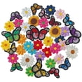 thumbnail image 1 of Parches termoadhesivos IANZE con forma de flor y mariposa para ropa, 42 unidades, 1 of 7
