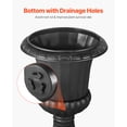thumbnail image 5 of KFFKFF Plastic Urn Planters, 15.8 x 26.4 Inch, Set of 2 Black Decorative Flower Pots for Indoor & Outdoor Use, Ideal for Weddings, Events, Home, Garden, Balcony, Patio, and Porch Decoration, 5 of 9