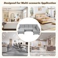 thumbnail image 6 of 120" Modern U-Shaped Corner Sectional Sofa Upholstered Linen Fabric Sofa Couch for Living Room, Bedroom, Gray 70AAE, 6 of 8