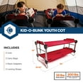 thumbnail image 6 of Disc-O-Bed Youth Double Cot Kid-O-Bunk w/ 200 Pound Capacity & Carry Bags, Red, 6 of 9