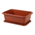thumbnail image 2 of Taicans Extra Large Rectangular Planter with Drainage Tray,15.4 Inch Plastic Planting Container for Indoor Outdoor,Garden Flower Herb Vegetable Pot for Balcony Patio, 2 of 7