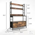 thumbnail image 3 of Historyli 5 Tier Free Standing Bakers Rack with Power Outlet,Kitchen Bakers Rack with Drawers + Hooks,for Oven,Bread Maker,Juicer,Spice-Cans Storage,Easy to Assemble, 3 of 8