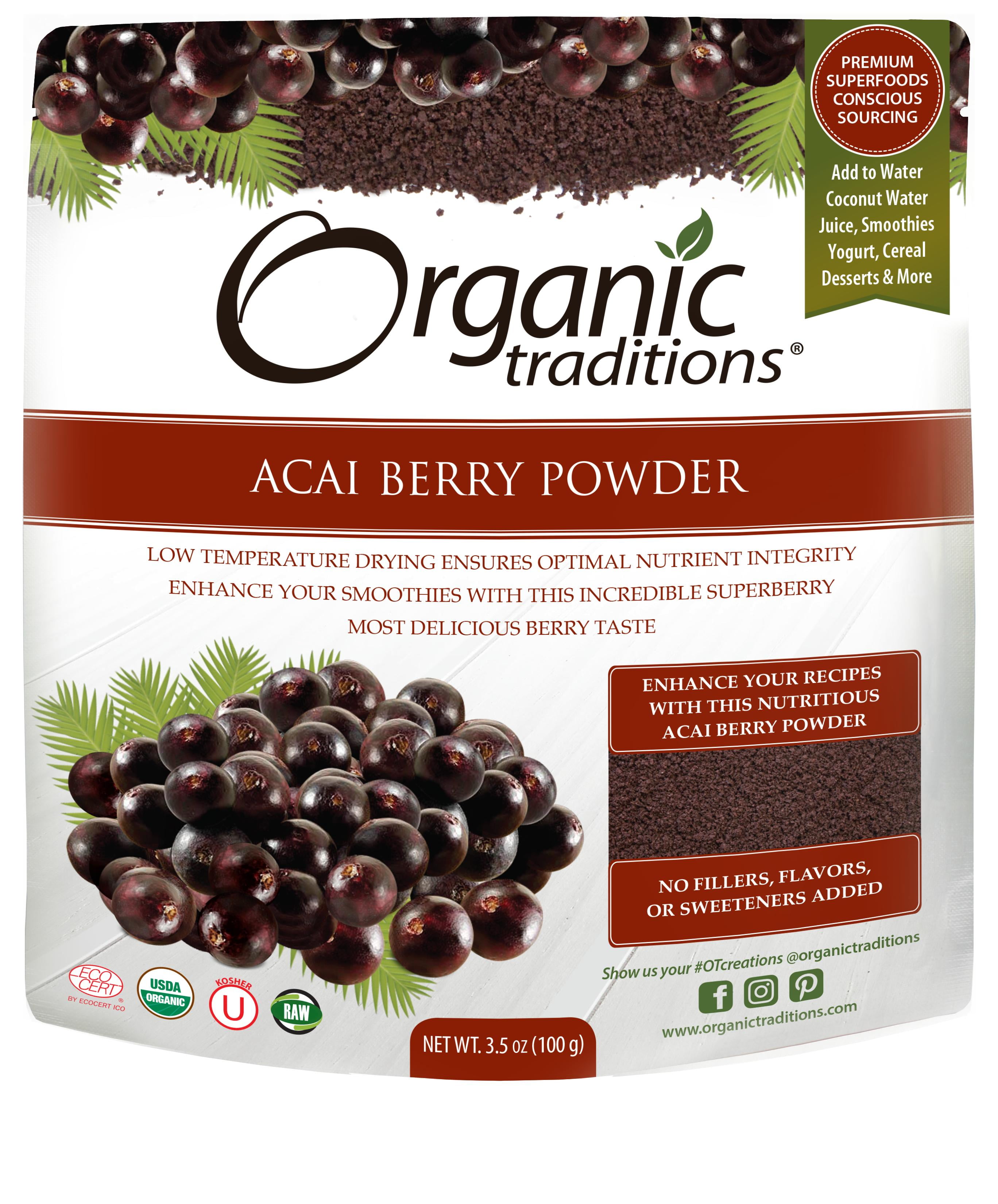 Organic Traditions, Acai Berry Powder 3.5 oz