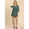 thumbnail image 2 of Gauze Slub V-neck Frayed Edge Detail Tunic Dress, 2 of 5