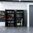 thumbnail image 2 of Metal Garage Storage Cabinet, 71" Tool Cabinet with 4 Adjustable Shelves, Metal File Cabinets with Lockable Doors for Garage, Home Office, Gym, School, Utility Room (Black, Assemble Required), 2 of 13