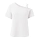 thumbnail image 5 of Top de manga corta de punto con hombros descubiertos para mujer - Blusa informal ligera - Conjunto de verano de color liso - S-XXL, 5 of 6
