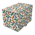 thumbnail image 1 of Cartoon Dog Crate Cover, Colorful Rain Boots Cloudy Weather Autumnal Illustraiton, Easy to Use Pet Kennel Cover Small Dogs Puppies Kittens, 7 Sizes, Marigold Sky Blue, by Ambesonne, 1 of 6