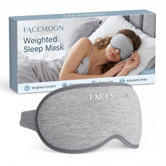 Weighted Eye Mask for Sleeping, 3D Blackout Sleep Mask for Women and Men, Zero Eye Pressure, Lash-Friendly, Adjustable Strap, Airplane Travel Essentials for Long Flight, Road Trip & Meditation