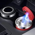 thumbnail image 3 of BUYISI Multifunctional Portable Car Ash Tray Cup Holder With Lid And Led Light Red, 3 of 5