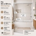 thumbnail image 2 of Niveal 55"-59" W x 56" H Framed Double Sliding Tub Door Clear Glass,Silver Finish, 2 of 13