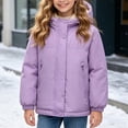 thumbnail image 2 of Kogui Toddler Fleece Lined Jacket Girls Fleece Lined Jacket Warm Windproof Hooded Zip Up Kids Winter Coat with Pockets Sizes 1-14Y (Light Purple,3-4 Years), 2 of 7