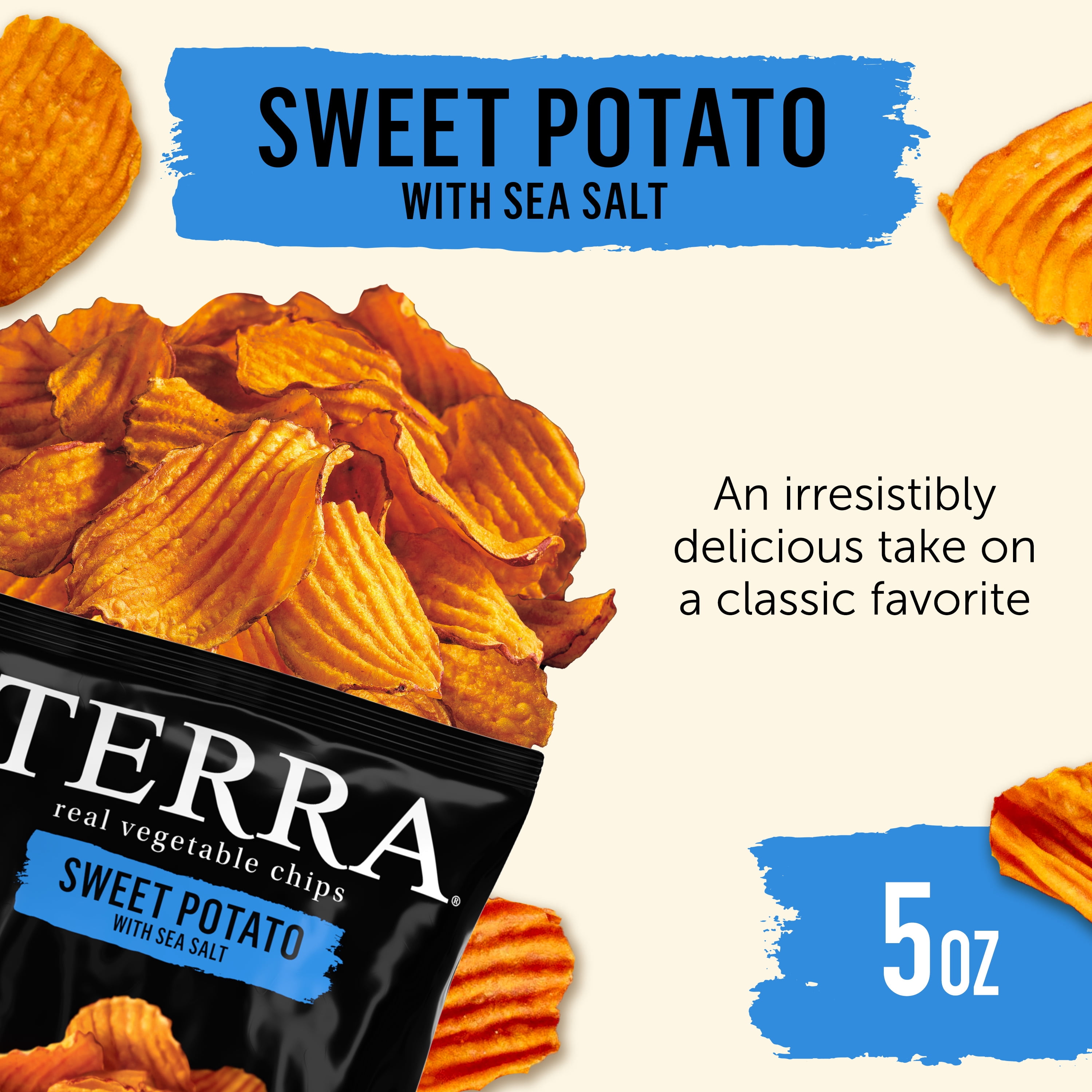 TERRA Sea Salt Wavy Sweet Potato Snack Chips, 5 oz