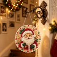 thumbnail image 6 of Christmas Santa Pearl Rhinestone Diamond Painting Hanging Ornament Handmade Bead Craft Decor 25x25cm, 6 of 8