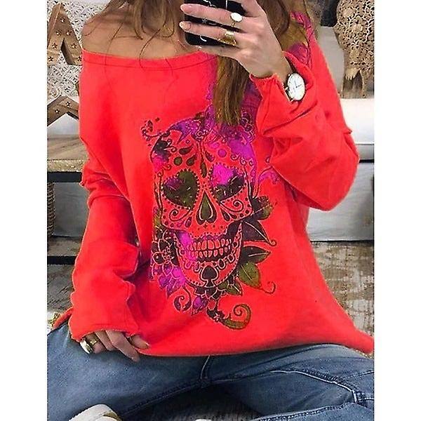 Nouveau Sweat à Manches Longues Imprimé Crâne