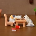 thumbnail image 4 of Walbest 1 Piece Plastic Cat Ornament Animal Image Exquisite Realistic Mini Cat Crafts Miniature Figurine Decor for Home Office Desktop, 4 of 7