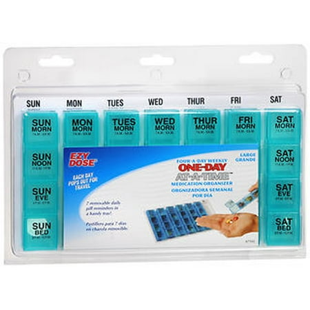 Ezy Dose One-Day-At-A-Time Four-A-Day Weekly Medication Organizer