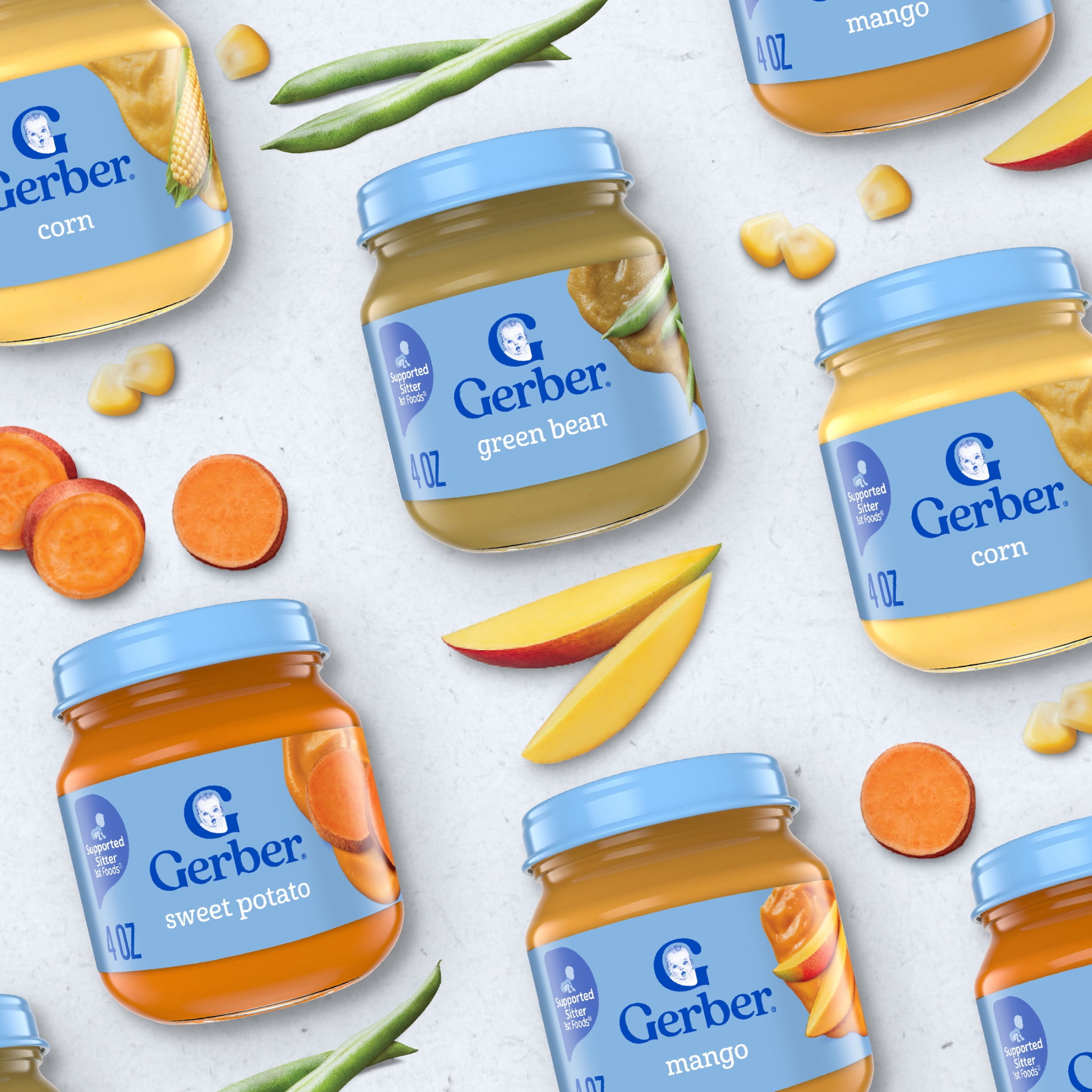 (3 pack) Gerber 1st Foods Natural for Baby Baby Food, Sweet Potato, 4 oz Jar
