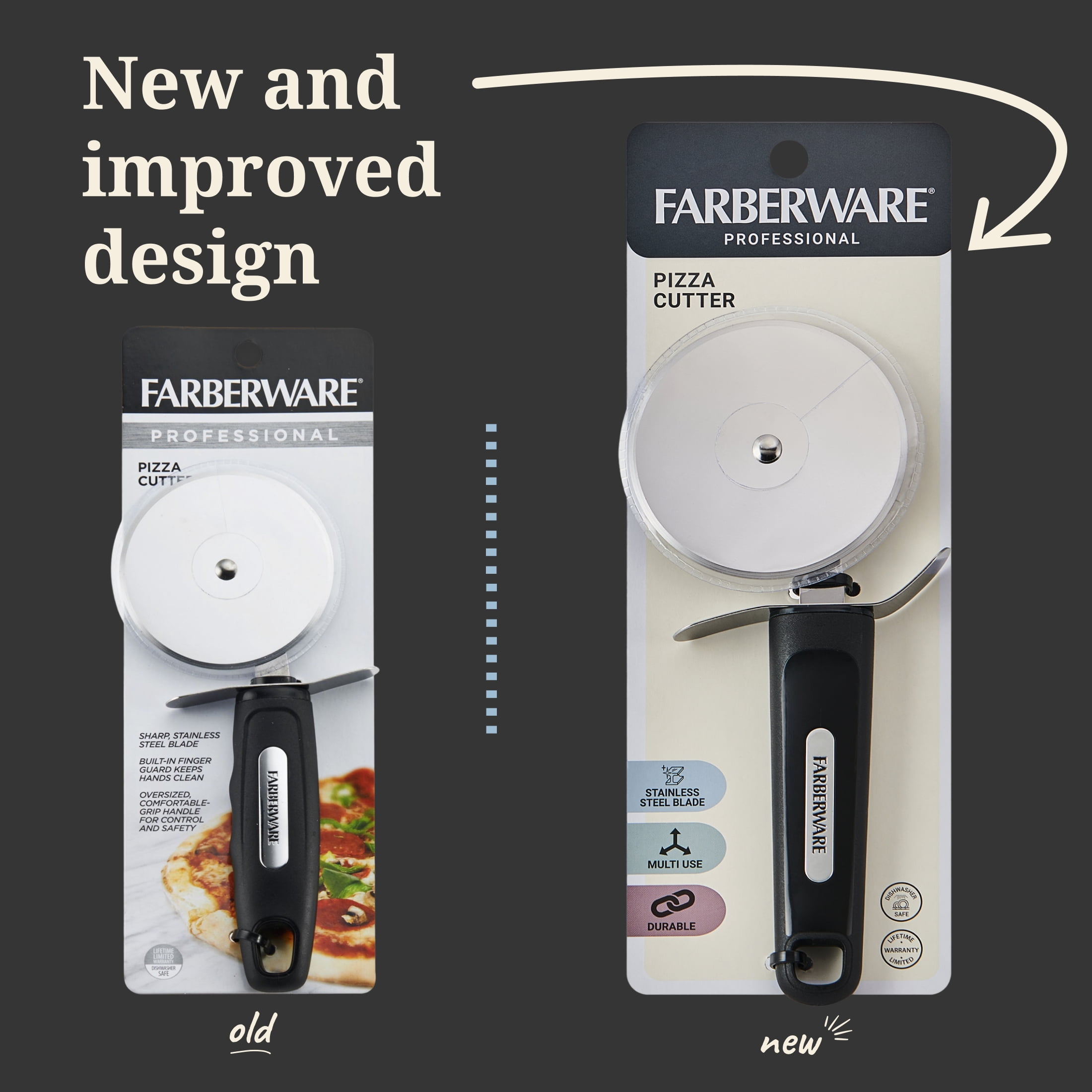 Farberware Professional Stainless Steel Pizza Cutter Black