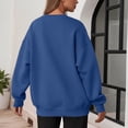 thumbnail image 7 of Garbnen Crew Neck Sweatshirt Women Fleece Lined Womens Long Sleeve Shirt Casual Fall Winter Warm Oversized Fashion Womens Pullover Tops Blue XL, 7 of 7