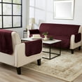 thumbnail image 6 of Great Bay Home Medallion Stitched Reversible Washable Pet Furniture Protector  (Love Seat, Wine / Light Grey), 6 of 8
