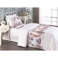 thumbnail image 2 of Tropical Boho Bed Runner Set, Modern Design of Exotic Leaves Pattern on Plain Background Print, Decorative Bedding Scarf & a Pillow Sham for Hotels Homes, Twin, Mauve Taupe Ruby White, by Ambesonne, 2 of 3
