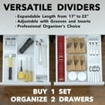 thumbnail image 5 of SpaceAid Bamboo Kitchen Organizer Drawer Dividers, Expandable(17-22 in), 17"L x 0.6"W x 2.6"H, White, 5 of 5