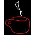 thumbnail image 1 of Hot Coffee Glass LED Neon Sign 24 x 31 - inches, Black Square Cut Acrylic Backing, with Dimmer - Bright and Premium built indoor LED Neon Sign for café and stroefront., 1 of 7