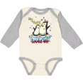 thumbnail image 3 of Inktastic My Aunt Loves Me Penguin Boys or Girls Long Sleeve Baby Bodysuit, 3 of 5