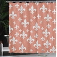 thumbnail image 3 of Ambesonne Fleur De Lis Shower Curtain, Lily Pattern Classic, 69"Wx84"L, Dark Salmon, 3 of 4