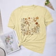 thumbnail image 2 of Blusas de Verano de las Mujeres Flor Impresa Cuello Redondo Manga Corta Superior, Verano Superior de las Mujeres, 2 of 4