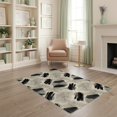thumbnail image 2 of ODIKA 4'x6' Washable Area Rug Style Minimalist Lines With Scattered Modern Brush Motif Abstract Geometry for Home Office, Under Desk, Non-Slip Chair-Friendly, Flatwoven, 2 of 7