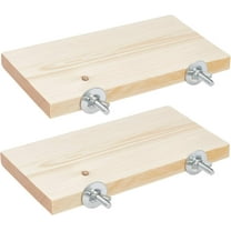 Pet Perch Platform Stand Wood 2 Pcs Square Shelf Stand Board for Small Animals Parrot Gerbil Rat Mouse Chinchilla Hamster Cage Accessories Exercise Toys BurlyWood